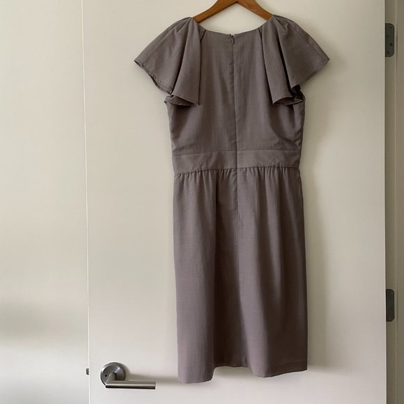 Tocca Light Wool Midi Dress with Flutter Sleeves - Picture 6 of 10
